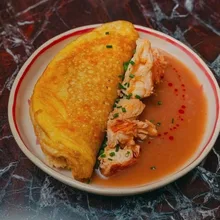 Omelete francesa com lagosta